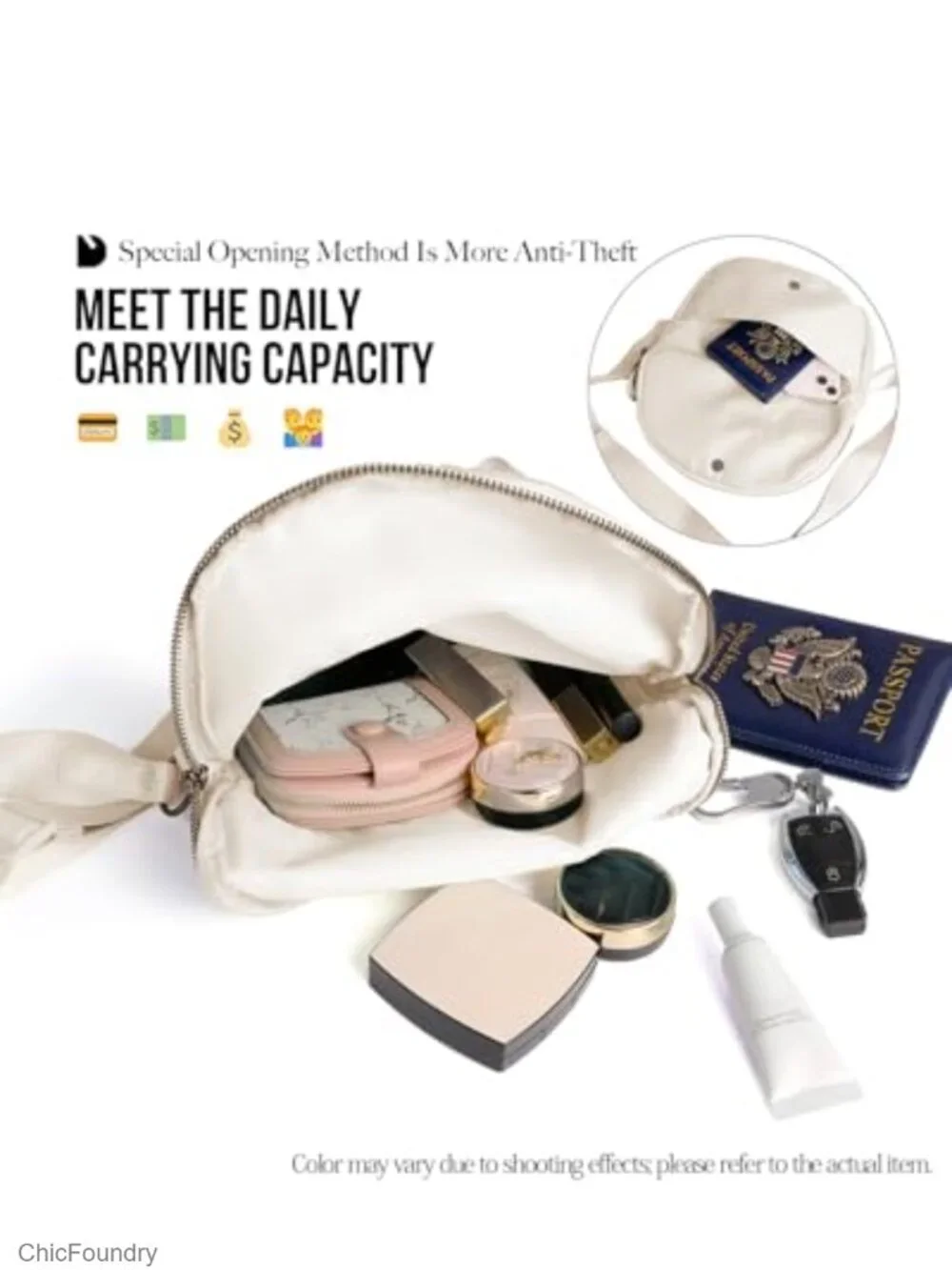 Nylon Folding Crescent Moon Bag Crossbody Shoulder Bag with Adjustable Strap